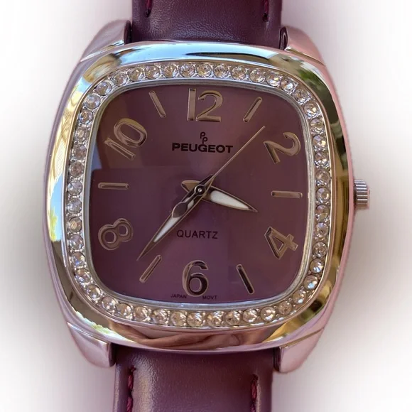 Peugeot Retro Statement Dusty Plum and Silver Women's Watch - Picture 6 of 7
